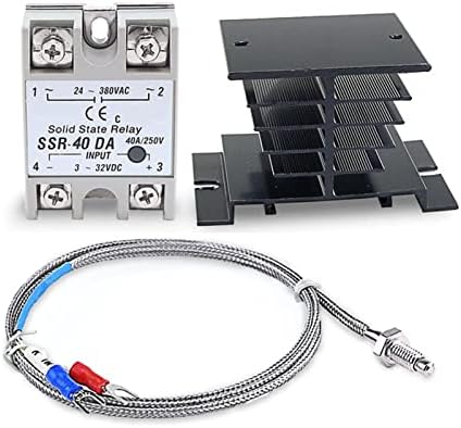 Xuefu Digital 220V PID REX-C100 Контролер на температура + MAX.40A SSR + K Термокупа PID контролер сет + мијалник за топлина