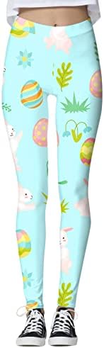 Велигденски зајаци хеланки за жени со висок половината зајаче зајаци јајца џогер панталони фитнес тренингот фитнес спорт активни јога панталони