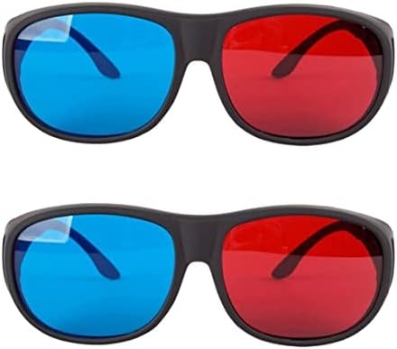 Нирелиф 3д Очила За Гледање Црвено-Сини 3Д Очила Цијан Анаглиф Едноставен Стил 3д Очила Стерео Филмска Игра - Дополнителен Стил На