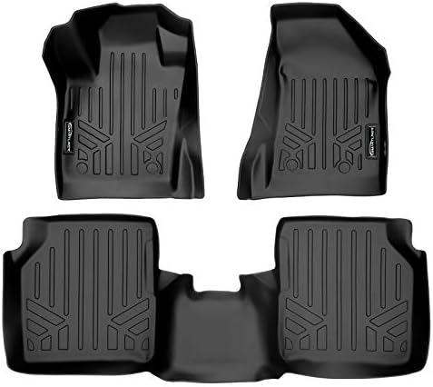 Maxliner Dayts Mats 2 Row Set Black за 2017-2021 Jeep Compass со куки за страничен под-возач од 1 ред