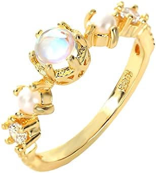 Свадбени прстени за жени мода Исклучителна опал бисер ветувајќи прстен за жени цирконија ангажман прстен накит подароци ветуваат