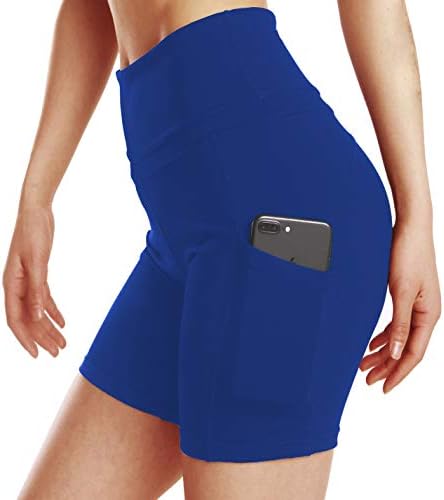 Кинфун јога шорцеви за жени контрола на стомакот со висок половината 4 пат тренингот за истегнување шорцеви странични џебови