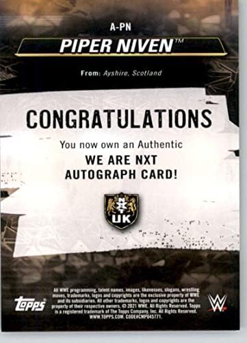 2021 Topps NXT WWE Autographs Green A-PN Piper Niven Auto Autograph SER/99 NXT Велика Британија Официјална светска картичка за тргување со