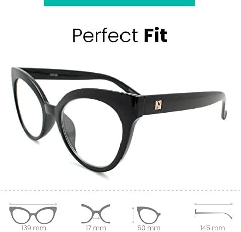 2живот Црни Преголеми Очила За Читање Мачкини Очи За Жените Да Изгледаат Стилски, Модерно Со Висок Вид -