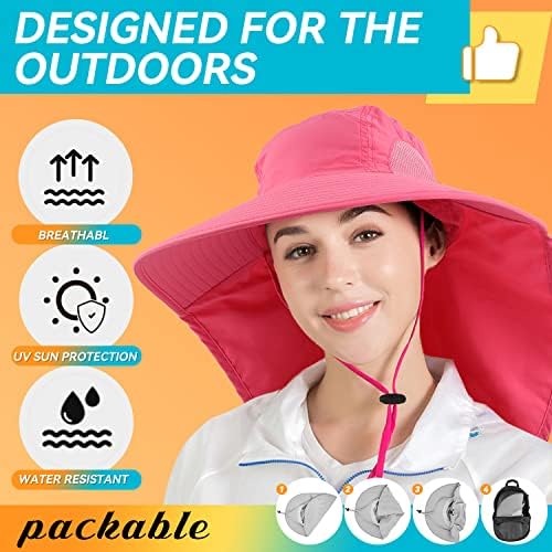 Оролеј унисекс на отворено капа за заштита на сонцето риболов капа широк облик на вратот на вратот upf 50+