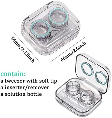 Howinn 4PCS Шарена контакт леќи Сладок симпатична, случај на контактни леќи со алатка за отстранување на пинцети, комплет за контејнери
