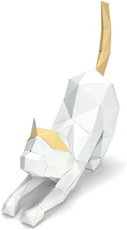 Wll-DP мачка изглед хартија модел 3Д хартија трофеј Нема геометриска хартија скулптура DIY оригами загатка креативна декорација на домови