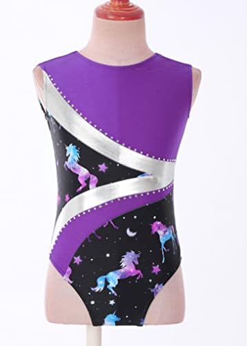 Yuumin Девојки девојки 2 парчиња облека за облека за танцување облека за спортско гимнастичко танцување тренинг леотард со хеланки