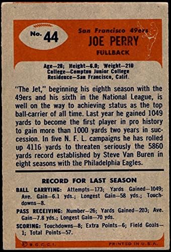 1955 Боуман 44 Џо Пери сан Франциско 49ерс Дин Картички 2-ДОБРИ 49ерс
