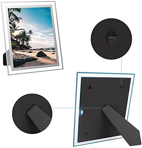 Dedoot Frames Picture 8x10, 2 пакувања 9x12 Рамки прикажуваат 8 на 10 слики без МАТ, сјајно стаклено фото рамка поставена за wallиден колаж