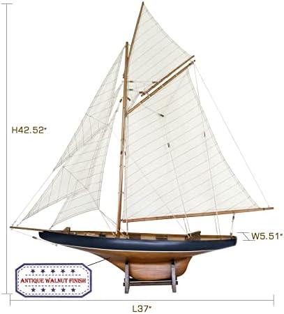 Пловинг -централа дрвена едриличар модел брод едриличарски украс јахта модел Американска чаша Колумбија 1901 реплика медиум