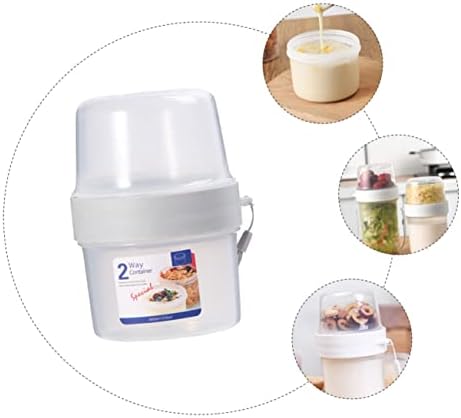 УПКОХ 1 Поставете Двослојни Крцкави Тегли Со Вакуумски Заптивки Кутија За Складирање Храна Терариум Контејнер За Јогурт Контејнери За Јогурт Со