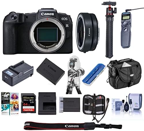 Canon Eos RP Тело На Камерата-Адаптер ЗА Монтирање Пакет EF-Eos R, Куќиште За Камера, 64gb SDXC U3 Картичка, Резервна Батерија, Активирање
