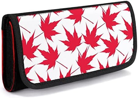 Канада црвена јавор лисја носат куќиште за преносен преносен торба за складирање на патувања со 5 слотови за картички за игри со 5 слотови за картички