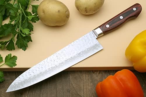Yoshihiro VG10 16 слој зачукуван дамаск gyuto јапонски нож за готвачи)