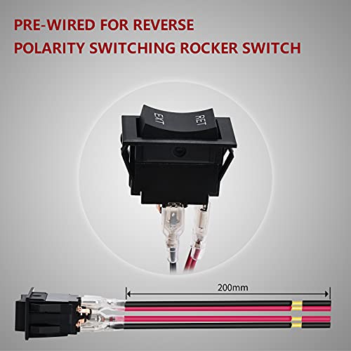 Apiele Моментен прекинувач Поларитет Обратно 4 пински Off RV Power Jack DPDT Rocker Switch, 20A 12VDC Auto Control Reset Toggle со пред-жици