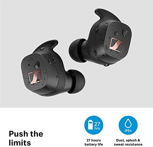 Сенхајзер Спорт Вистински Безжични Слушалки - Слушалки За Уши Bluetooth, Музика и Повици Со Прилагодлива Акустика, Изолација На Бучава, Контроли