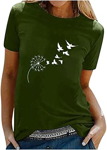 Блузи За Тинејџерки Мажи Лето Short Птица Глуварче Со Кратки Ракави Цветни Графички Врвови Кошула Жени Мажи 2023 Л4