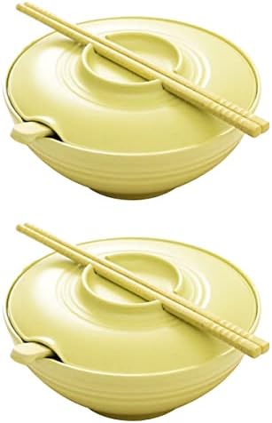 Хемотон Пластични Контејнери 2 Комплети Јапонски Сад За Рамен Кујна Сад За Сервирање Чинија За Супа Од Тестенини Мисо Чинии Со Ориз Со