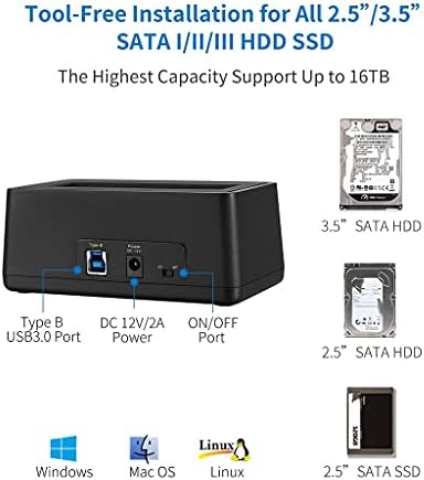 SDEWFG USB 3.0 До SATA Надворешен Хард Диск Приклучна Станица Комплет Адаптер за 2.5 &засилувач; 3.5 Инчен HDD SSD SATA Брзина до 5Gb