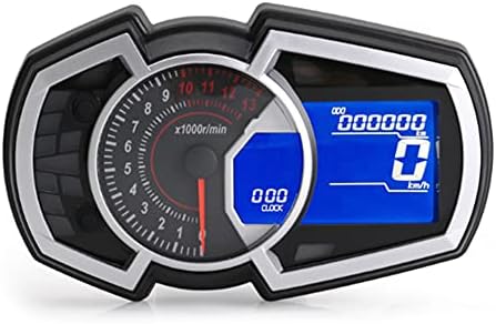 Брзиометар на мотоцикл, мерач на мерач на мерач на брзинометар MPH KM/H, Универзален дигитален тахометар RPM мерач на брзина