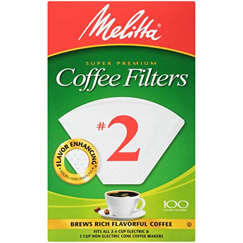 Филтри за кафе Мелита #2 Конус, бело, 100 брои