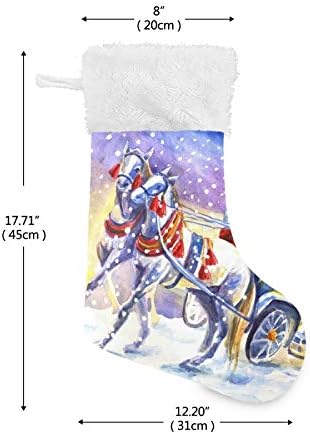 Алаза Божиќни чорапи Дедо Мраз во превоз со коњски класични персонализирани големи декорации за порибување за семејни празнични