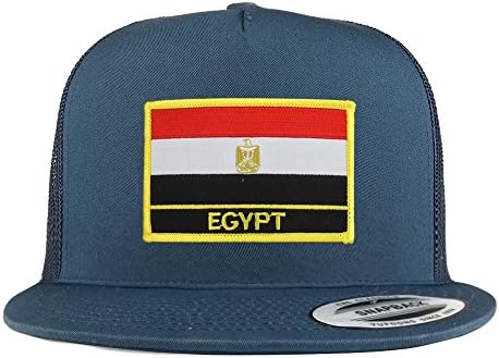 Трендовски продавница за облека Египет знаме 5 панел Flatbill Trucker Mesh Snapback Cap