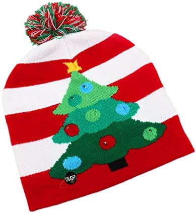 Yoeyezo ја предводеше Божиќната капа зимска плетена капчиња, Beanie Санта капа за жени