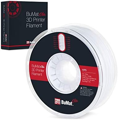 Bumat Elite Hips 3D филамент за печатач, 1,75 mm, 1kg spool, загарантирана свежа, димензионална точност +/- 0,02mm, без заплет,