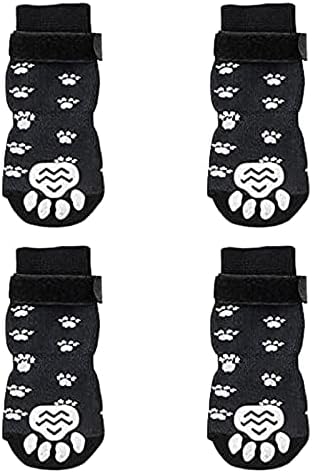 Додатоци за пудлови во затворено чорапи за кучиња за кучиња мека прилагодлива заштита или употреба на затворено на подови од дрвени предмети 4 парчиња