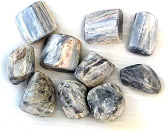 Jet Energized Atteraltar Kyanite Tumbled Stone 100 gm заздравување Позитивна енергија Reiki Pouch A ++ бесплатна брошура Сликата