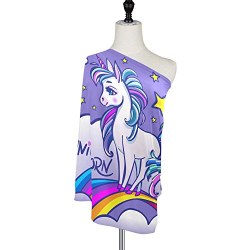 Yyzzh Magic Fantasy Unicorn Rainbow Star Cloud Cloud Strighty Baby Car Coar Cover Coven Canopy Nurphy Nursion Covers Cover Cover Dishable WindProof Зимска марама за момчиња девојчиња