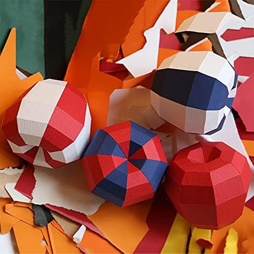 WLL-DP 3D оригами загатка хартија трофеј 4 јаболка форма хартија скулптура рачно изработена игра геометриски украси за украсување украси DIY модел на хартија