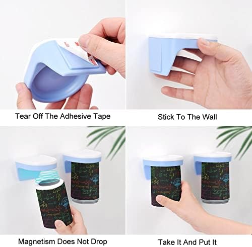 Nudquio математички науки држач за паста за заби еден пар магнетни четкање чаши за wallидови монтирани додатоци за бања организатор за дома/патување