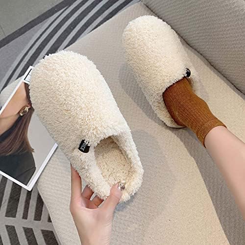 Папучи за волна од жени зимско топло рекреирано памук памук памук чевли за станови за затворен дом