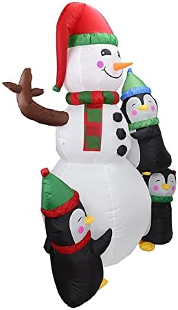Пет домени на надувување Божиќни украси на отворено Божиќно надувување Снежен човек осветлување Божиќ Снежајд реквизити празнични распоред на сцена во атмосфера?