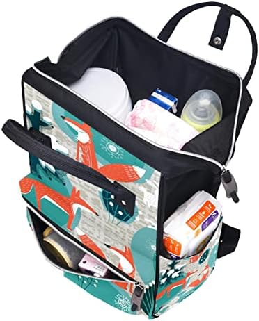 ФОКСИ Anивотински пелени вреќи мумички торбички торби со мулти-функција ранец за патување, стилски ранец на училишен колеџ
