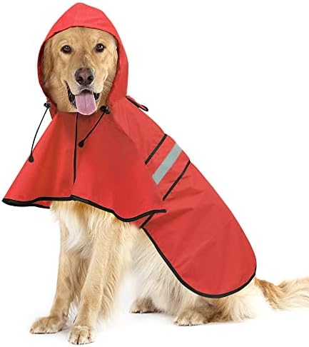 Езиерфи водоотпорен рефлексивно куче мантил - прилагодлива качулка Пончо миленичиња дожд од дожд, лесна јакна за дожд за кучиња