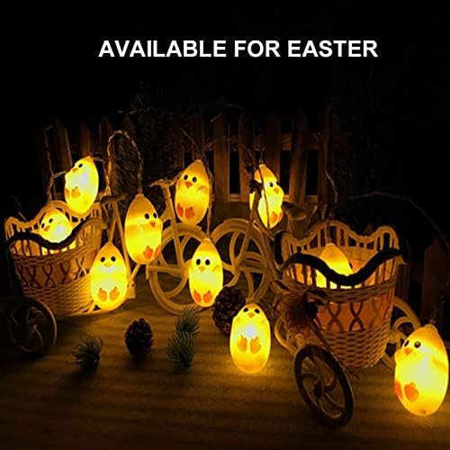 Kuyyfds Велигденски светла, светло за велигденска жица, украси на велигденски светла, велигденски пилиња жици светла слатки животински јајца