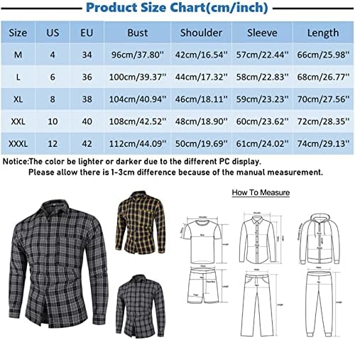 Chzhdd карирани кошули за мажи, јака за вртење со долг ракав, проверено копче надолу на врвовите на решетките, тенок фит деловна кошула