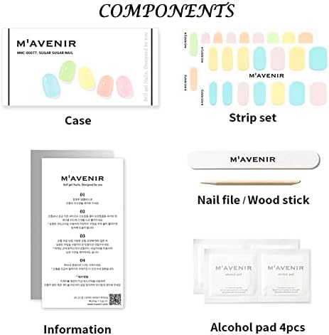 M'Avenir 32pcs 18 едноставни 14 стилови на налепници за налепници на ноктите за нокти