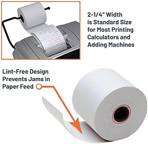 Виктор 7050 Компактни ролни за бела хартија за рачни и преносни калкулатори за печатење/машини за додавање 2.25 ”W x 150 'ft