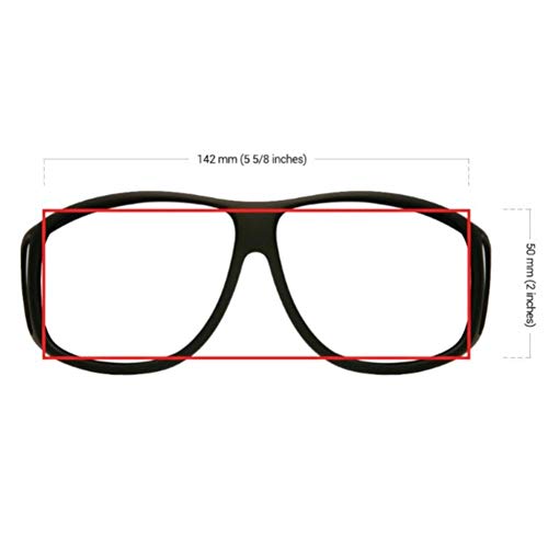 Fitover XL црна 0,75мм PB Олово очила за зрачење Заштита | Постојана заштита од 0,5 мм ПБ водеше од страничен штит