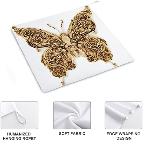 Златна пешкир за рачна пеперутка Супер мека абсорбента висина за висина за салата за кујна за бања 11,8in