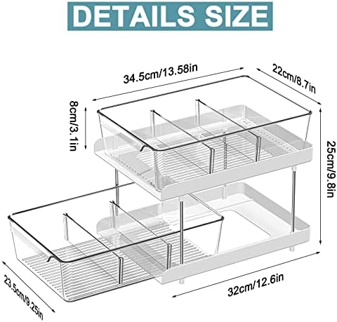 2-ниво чиста пластична организатор, контејнер за складирање на слајдови со голем простор за складирање за материјали за убавина на суета,