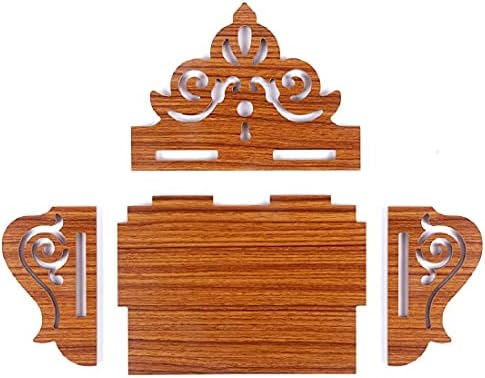 Блуквен дрвен мини храм за дома и оффис wallид монтиран, виси Поја Мандир Пол за декорација Кабинет за дрвена боја на храмови