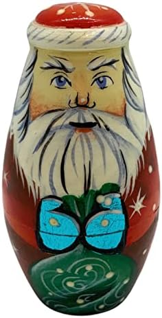 Дрвениот Божиќен сет на авторот Зимско чудо 6,88 Висока новогодишна елка, Руски Дедо Мраз и Снежен човек. Рачно изработено во Русија.