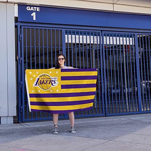 НБА Лос Анџелес Лејкерс 3 'x 5' Банер знаме - Единствено - затворено или отворено - домашно декор направено од Рико Индустри