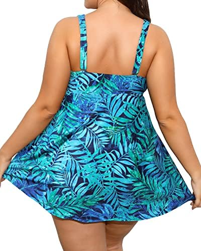 Daci плус големина, пливање фустан со две парчиња тенки костими за капење за жени со костуми за капење со Boyshort